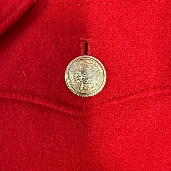 Bill Blass Blassport Womens Red Wool Blazer Jacket Made In Russia Sz 10 Cropped - Picture 6 of 10